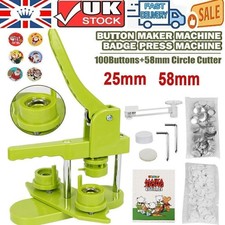 25/58 mm Button Badge Maker DIY Pin Badge Making Punch Press Machine 100 Button