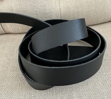 80" 200cm long Black Vegetable Tanned Leather Strap Belt Blank  2-2.5 mm thick