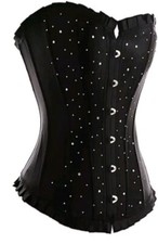 Black Diamante Satin Corset