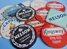 15 retro 1960s period CIGARETTE branded beer mats inc NELSON, Kingsway, CAPSTAN