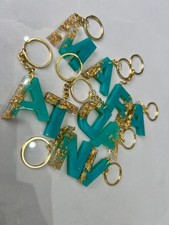 Resin initial letter keyring