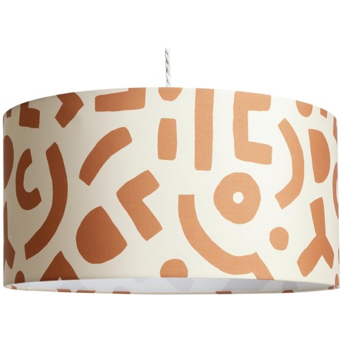 Terracotta printed drum lamp - drum,