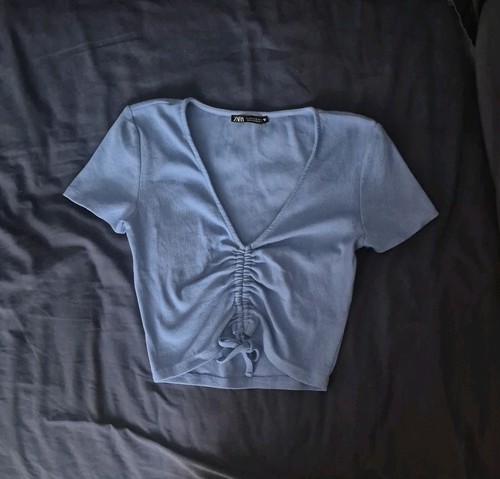 Zara womens light blue crop - light,