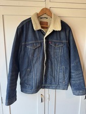Levi's Men's Sherpa Trucker Denim Jacket Size Large Blue