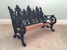 MINIATURE VINTAGE VICTORIAN STYLE CAST IRON GARDEN BENCH