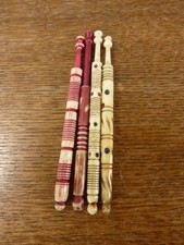 4 Lovely Antique  Bovine bone Lace bobbins