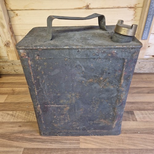 Black vintage petrol fuel can - black,