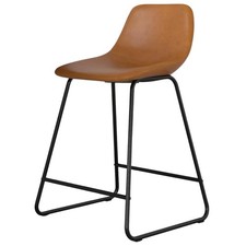 Better Homes Height Stool Scoop Counter Counter Stool, Camel Faux Leather, Brown