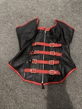Red & Black Faux Leather Corset Size 14
