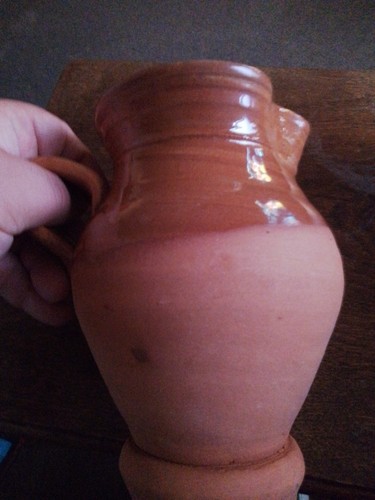 Glazed terracotta jug brown - glazed,