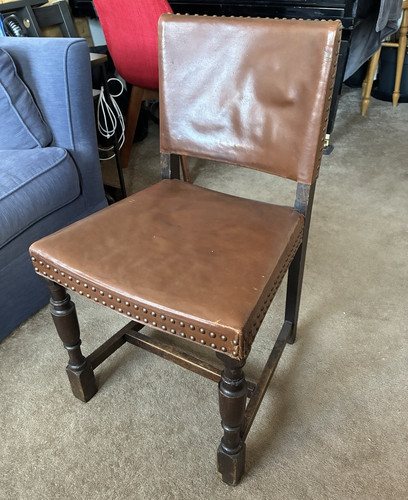 Brown leather upholstered - leather,