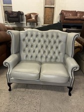 Chesterfield Grey Real Leather