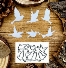 7 Birds ( Doves ) Pattern Metal Cutting Die . Embossing , Scrapbooking . W 9