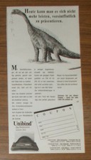 Rare Advertising UNIBIND - The Binding System of Our Time - Dinosaur #2 1990