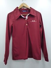 Ladies Hac Tac dark red / burgundy long sleeve polo top size 12