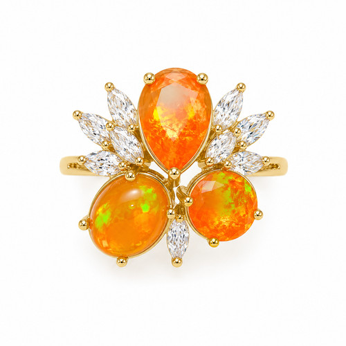 Orange mexican fire opal - fire,