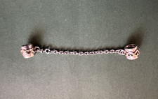 Genuine Pandora Sterling Silver Safety Chain Love Connection 14ct Gold Heartsbox