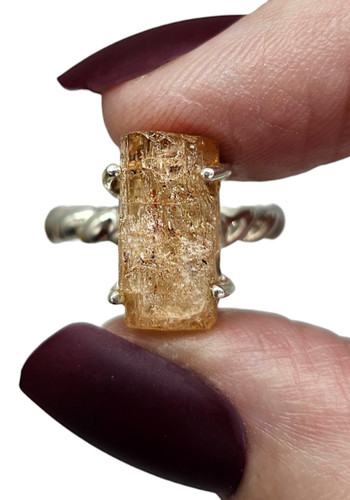 Rough imperial topaz ring - rough,