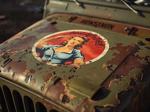 Photo 10x15 jeep wwii - wwii, art