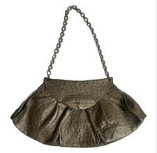 FURLA Gold Ostrich Bag & Metal