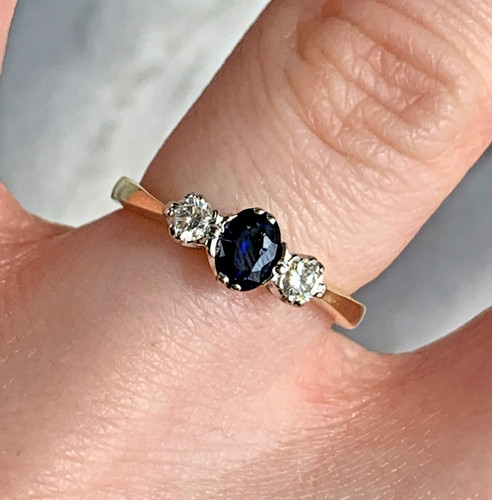 Sapphire diamond 18ct - &, gold