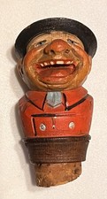 Vintage Carved European Cork Bottle Stopper *Amazing Details*
