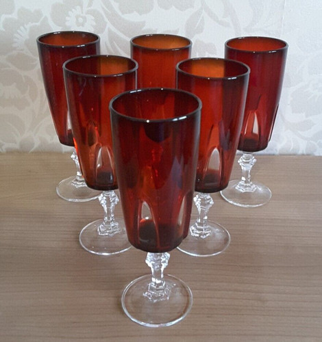 Vintage french red glass wine - french,