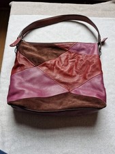 Fossil Vintage Leather Hobo Bag Multicolor Patchwork Shoulder Strap Vgc