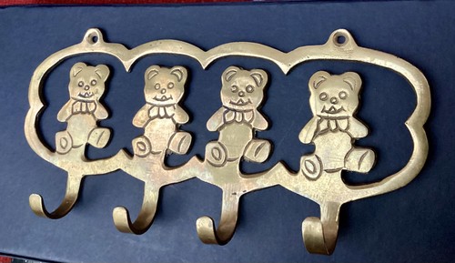 Vintage brass teddy bear - brass,