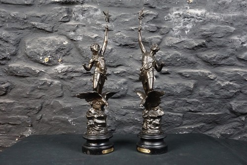 Large pair antique - antique, french