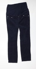 H&M Mama Navy Corduroy Maternity Trousers Women’s Size 12 Straight Leg