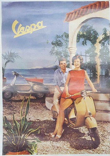 Vintage vespa poster - vespa,