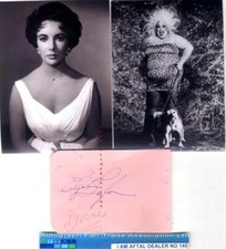 Dame Elizabeth Taylor, Divine, vintage signed page