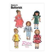 Butterick SEWING PATTERN B6645 Retro 1960s Dolls Clothes For 18" Dolls