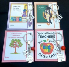 Thank You Gift for Childminder Teacher Nursery Teacher Key Ring on Gift Card v2