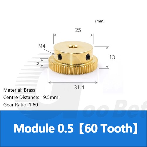 Mod worm gear wheel brass - 0.5,