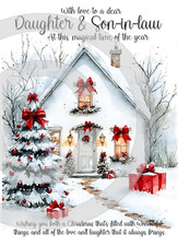 Daughter And Son In Law  A5 Size Christmas Card and Red Envelope
