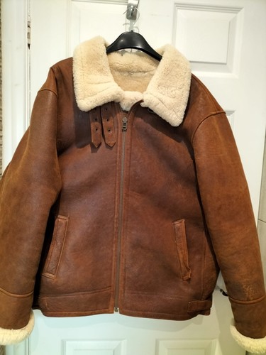 Men brown shearling - brown, bomber