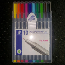 Staedtler Triplus Fineliner - 0.3mm Line Width - Assorted Colours - Box of 10 