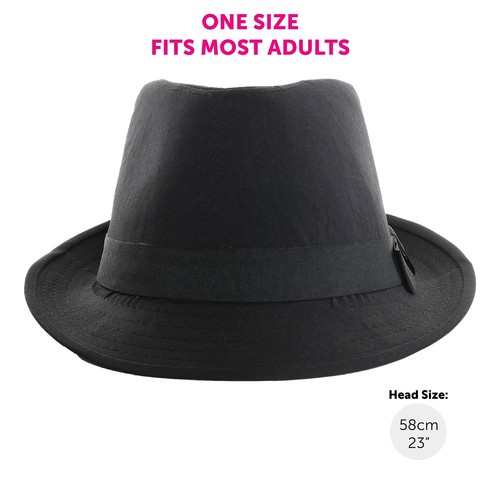 Black trilby hat - black,