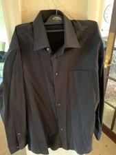 Hugo Boss Shirt Men's Size 16 Chest 42" Regular Fit Black Solid pattern - Fast