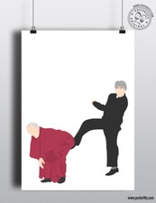 FATHER TED Kicking Bishop Brennan Minimal Sitcom Art Poster Posteritty Drawing