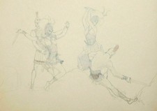 Vintage pencil painting