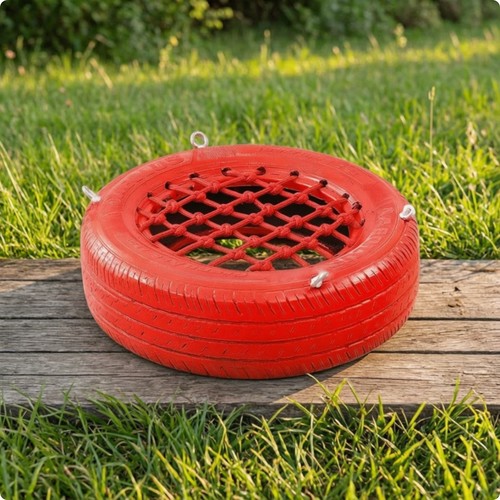 Tire swing with rope - with,