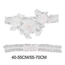 2x Wedding Garter Lace Garter Belt Floral Accessories Thigh Bride Bridal Leg