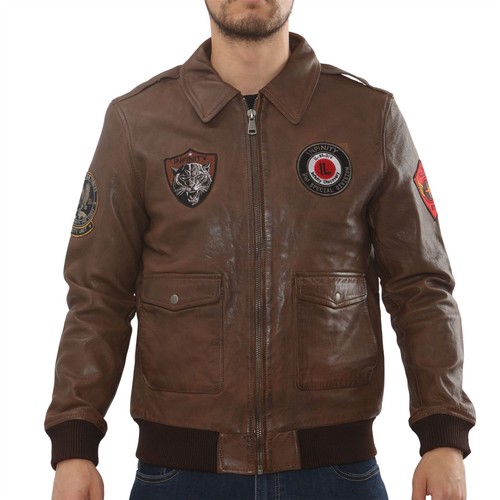 Men leather bomber - leather, jacket