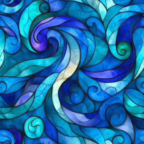Stained glass waves 100 - stained, waves!