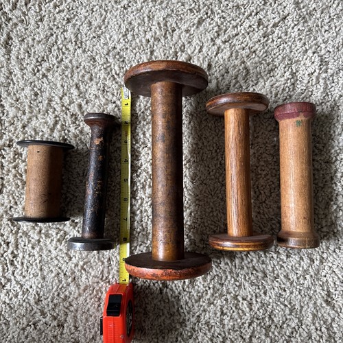 Vintage antique wooden spools - vintage,