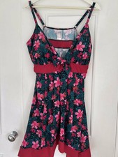 Joe Brown Plus Size Swim Dress Ladies Skirted Swimsuit Padded Bathing Costume 