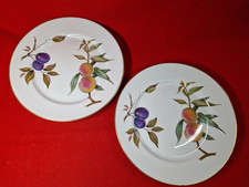 Royal Worcester EVESHAM GOLD : 2 x Dinner Plates  : 25.5cm dia : Lovely Cond